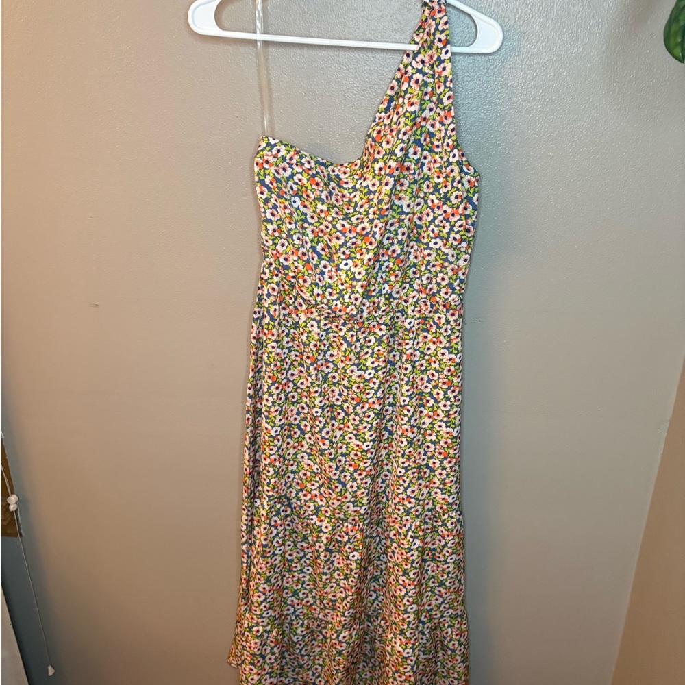 Elegant Floral One-Shoulder Dress